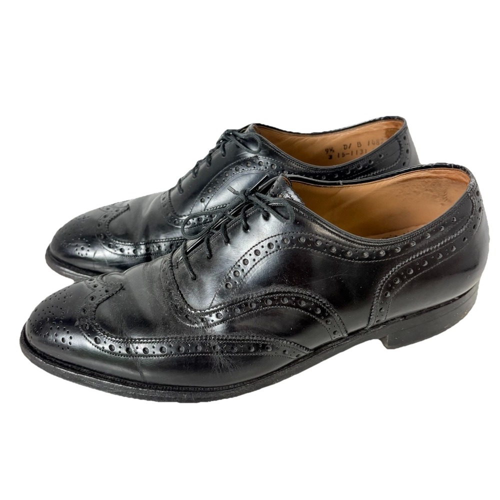 Johnston & Murphy Aristocraft Men's 9.5D Black Wingtip Leather Oxford Shoes USA